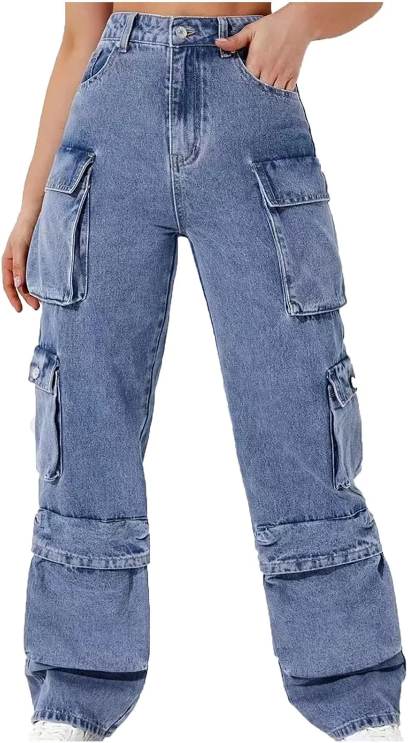 Модные широкие джинсы для женщин high waisted