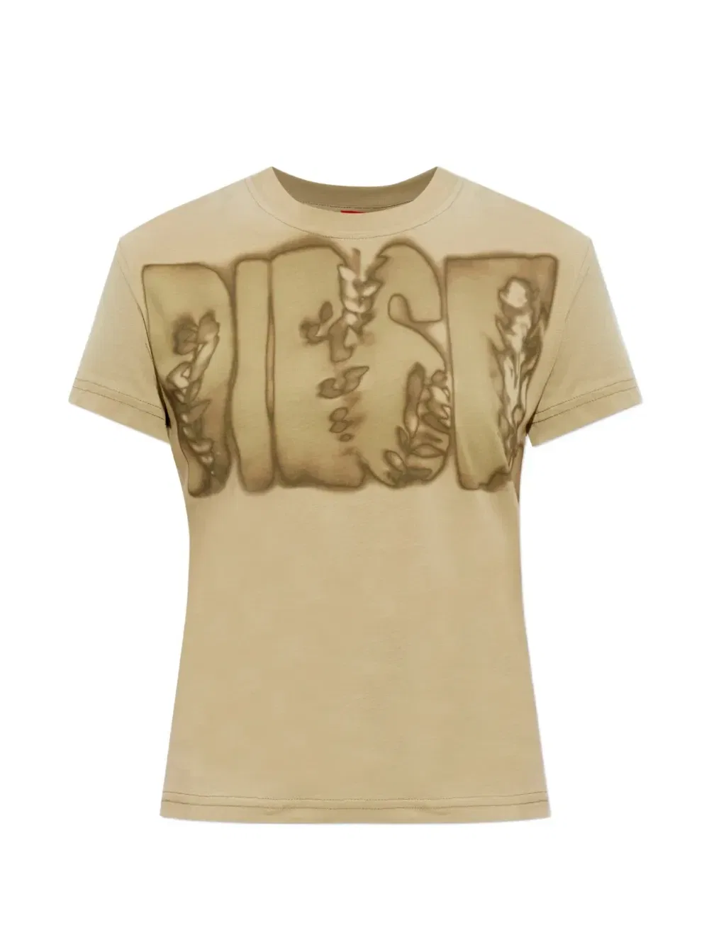 Футболка T-ILA-AA3 из хлопка с логотипом DIESEL, бежевый