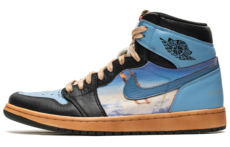 

Кроссовки Air JORDAN 1 Vintage Basketball Shoes Unisex High-Top Blue Black