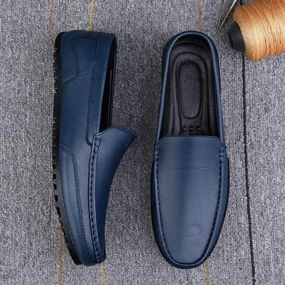 Лоферы кожаные Mens, синие SayfuR — фото 2