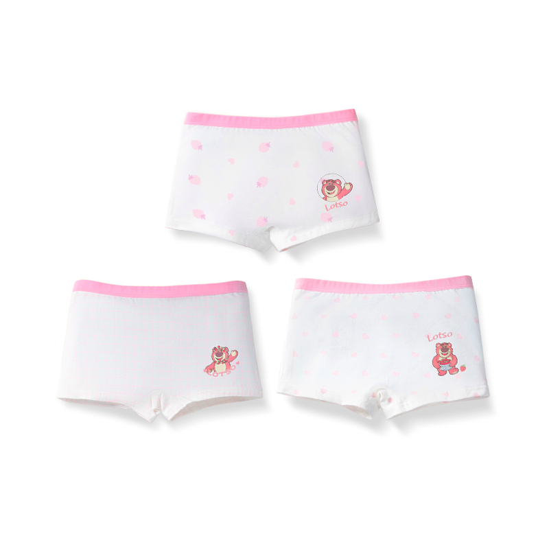 

Серия strawberry bear трусики 3 шт детские Disney, 3 Pieces Set (Small Strawberry + Small Grid + Heart)