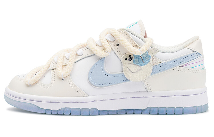 

Кроссовки Nike Dunk Skateboard Shoes Women's Low-Top Beige Blue