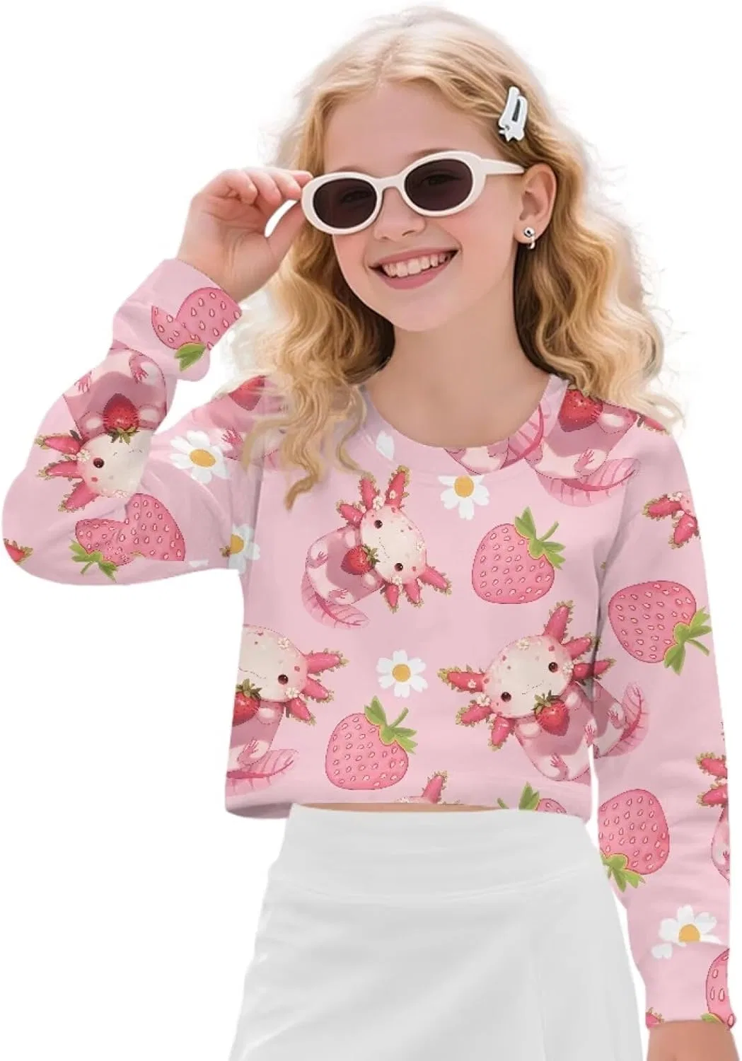 Детский укороченный свитшот Coldinair Axolotl Strawberry