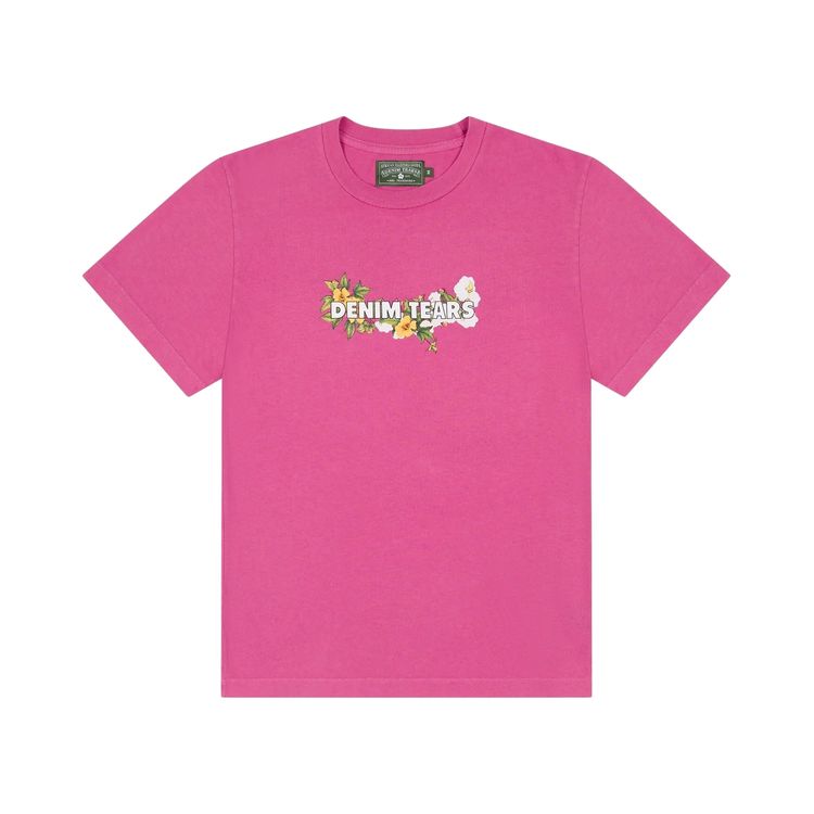 

Футболка Denim Tears Cotton Floral Logo Tee 'Pink', розовый