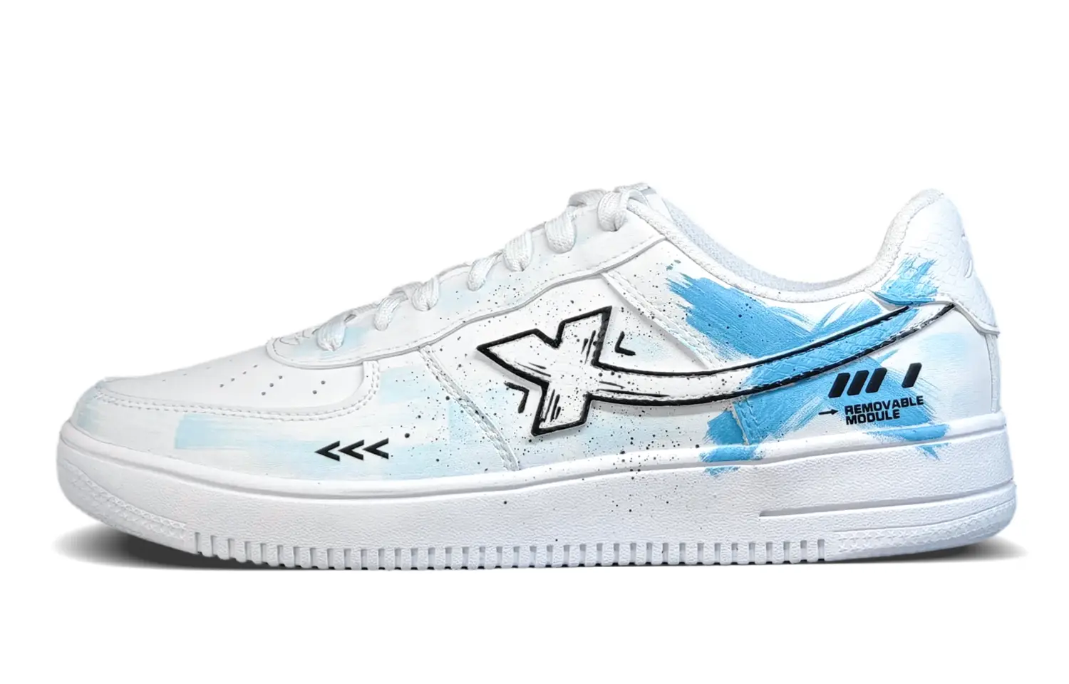 

XTEP Скользоустойчивые, износостойкие, дышащие низкие скейтерские кроссовки Air Force One унисекс бело-голубые, цвет White Blue