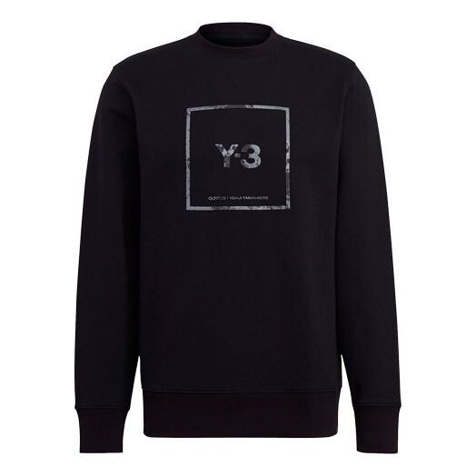 

Толстовка y-3 ss21 reflective square logo round neck black Adidas, черный