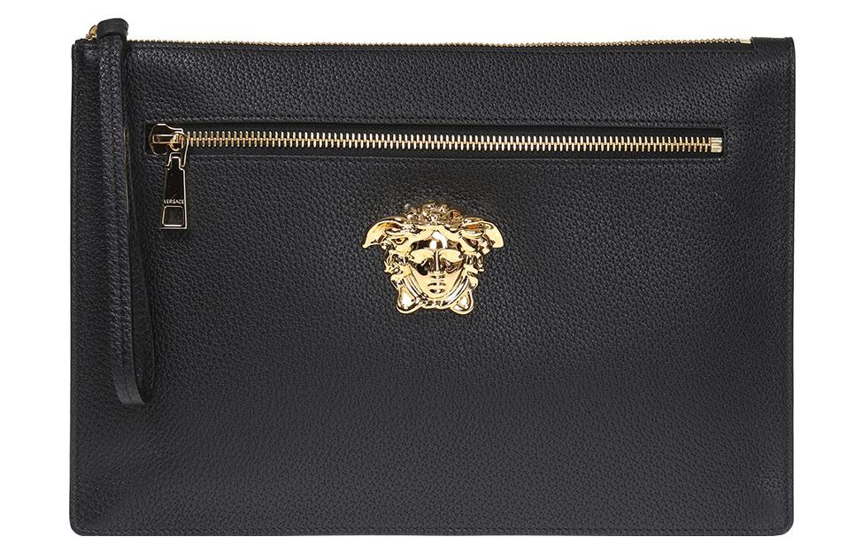 

VERSACE Сумка-клатч La Medusa из телячьей кожи, мужская, черная