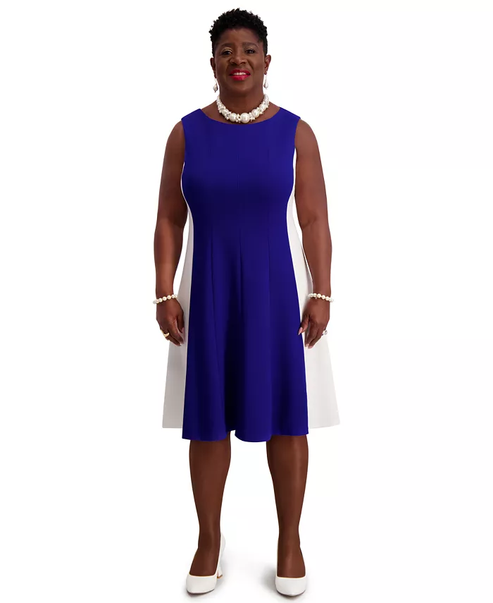 

Женское платье без рукавов с рельефными швами Kasper, синий