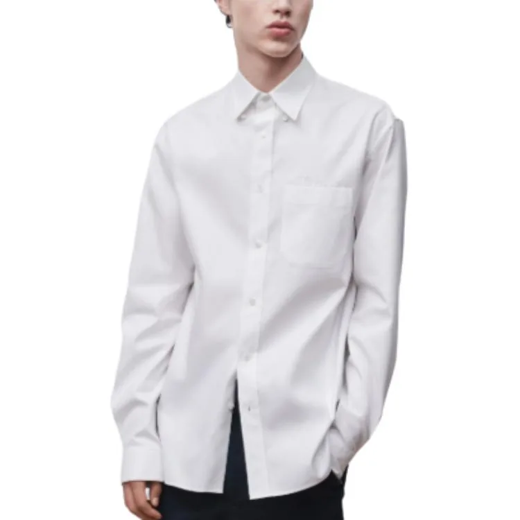 DIOR Рубашка мужская белая с лацканом Moderate — фото 3