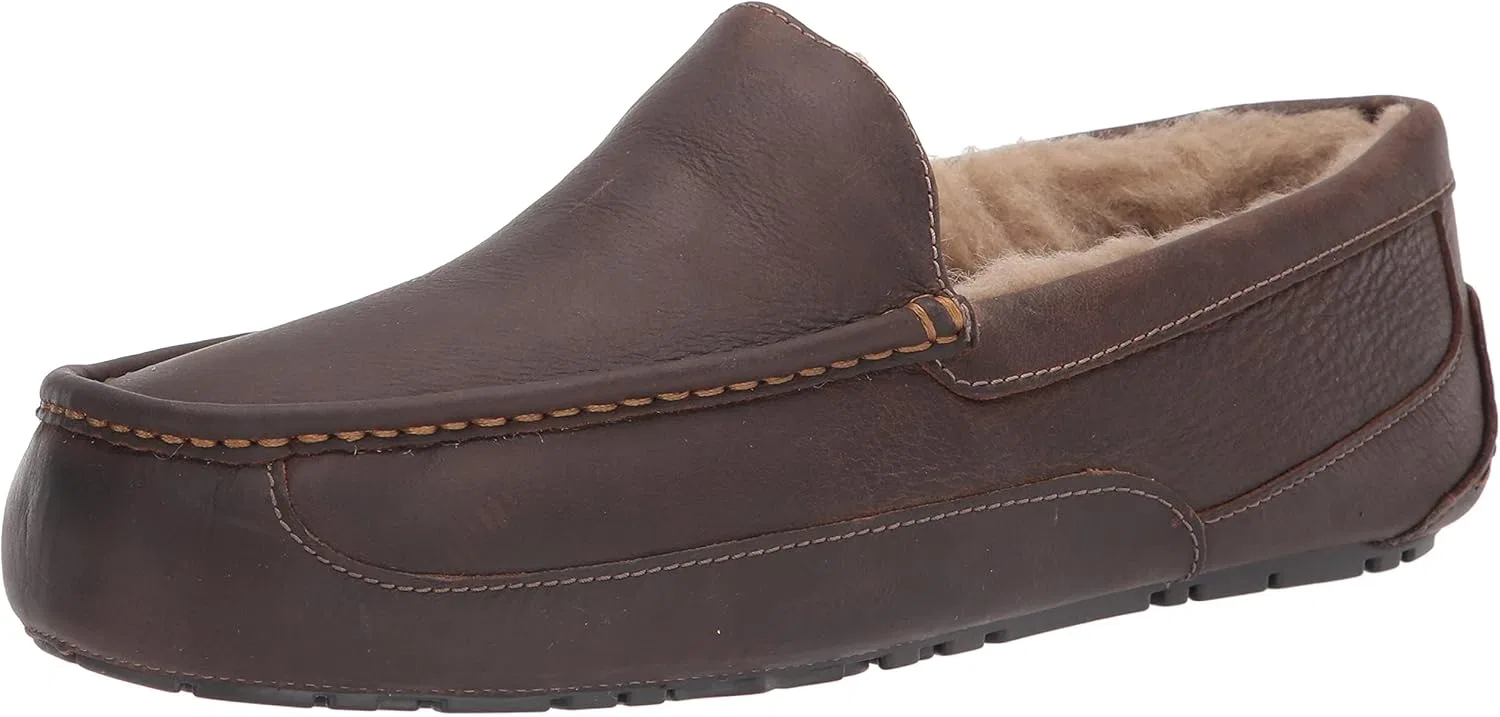 Тапочки из натуральной кожи, UGG, коричневый