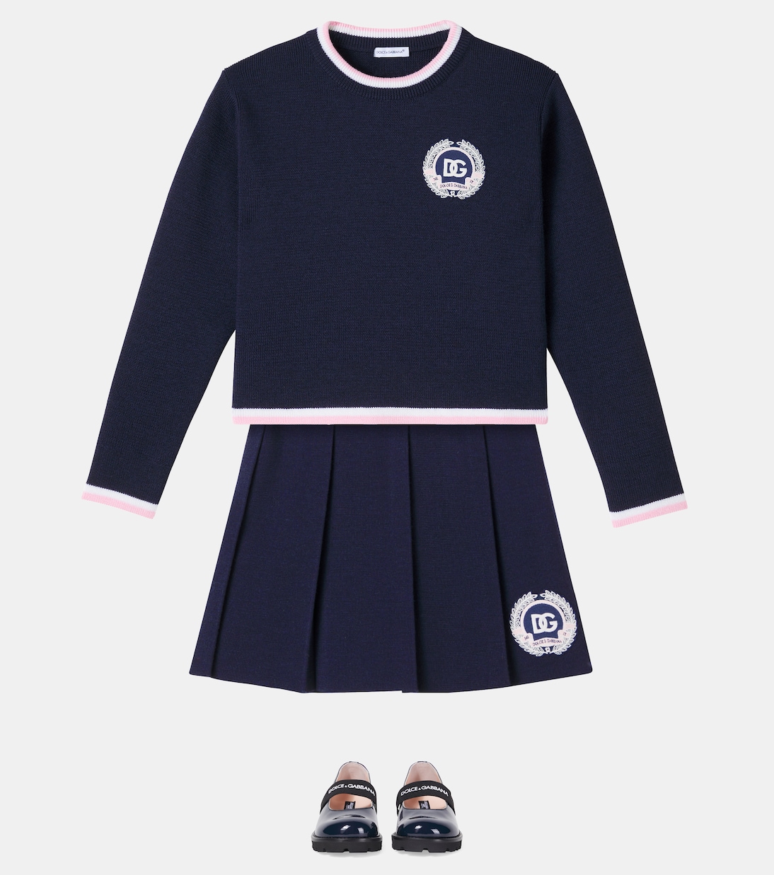 Юбка из натуральной шерсти DG Dolce&Gabbana Kids, Blu Scuro — фото 2