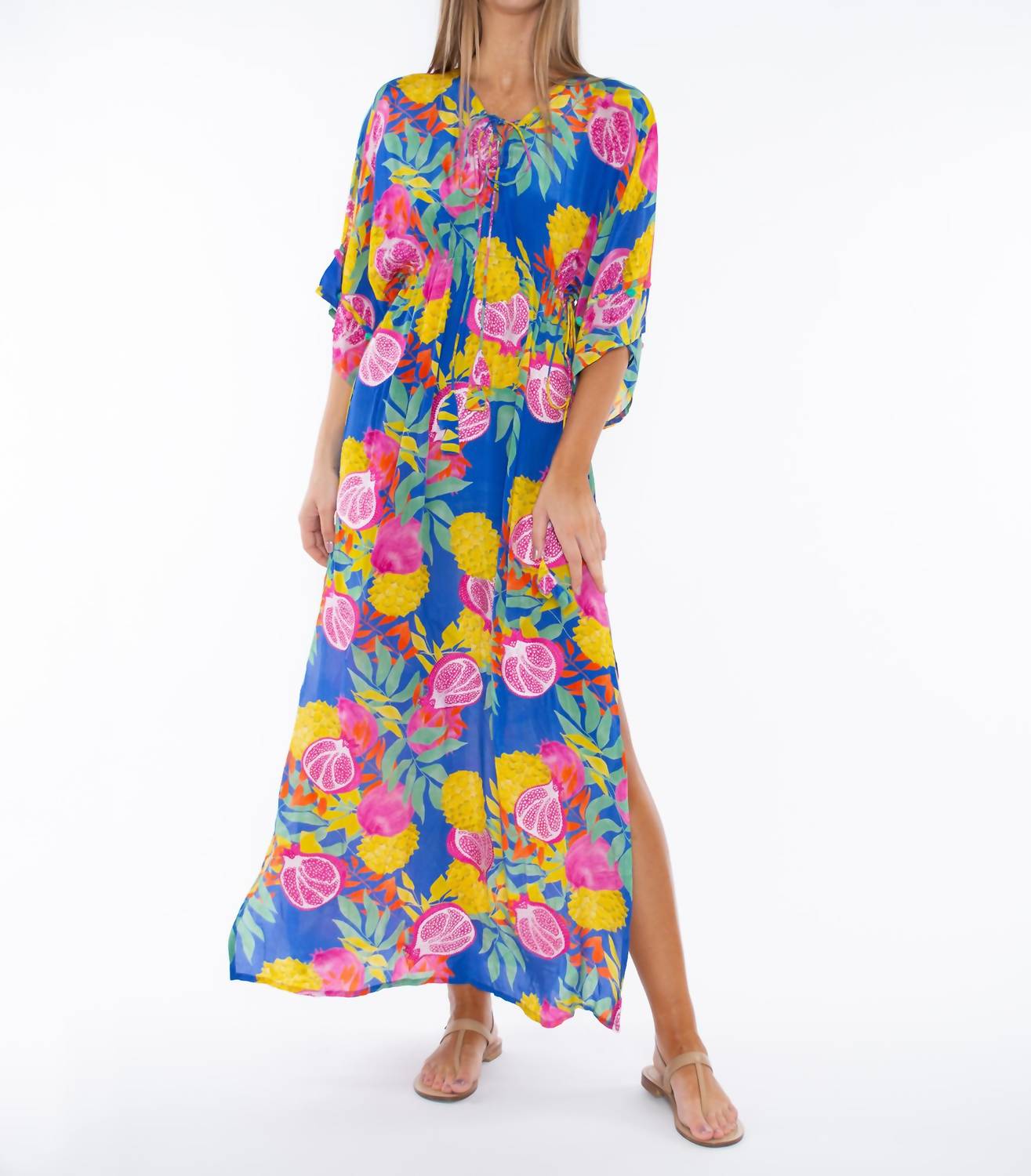 

Платье-кафтан Athens Pomegranate Maxi в цвете Blue Pomegranate TAJ by SABRINA CRIPPA