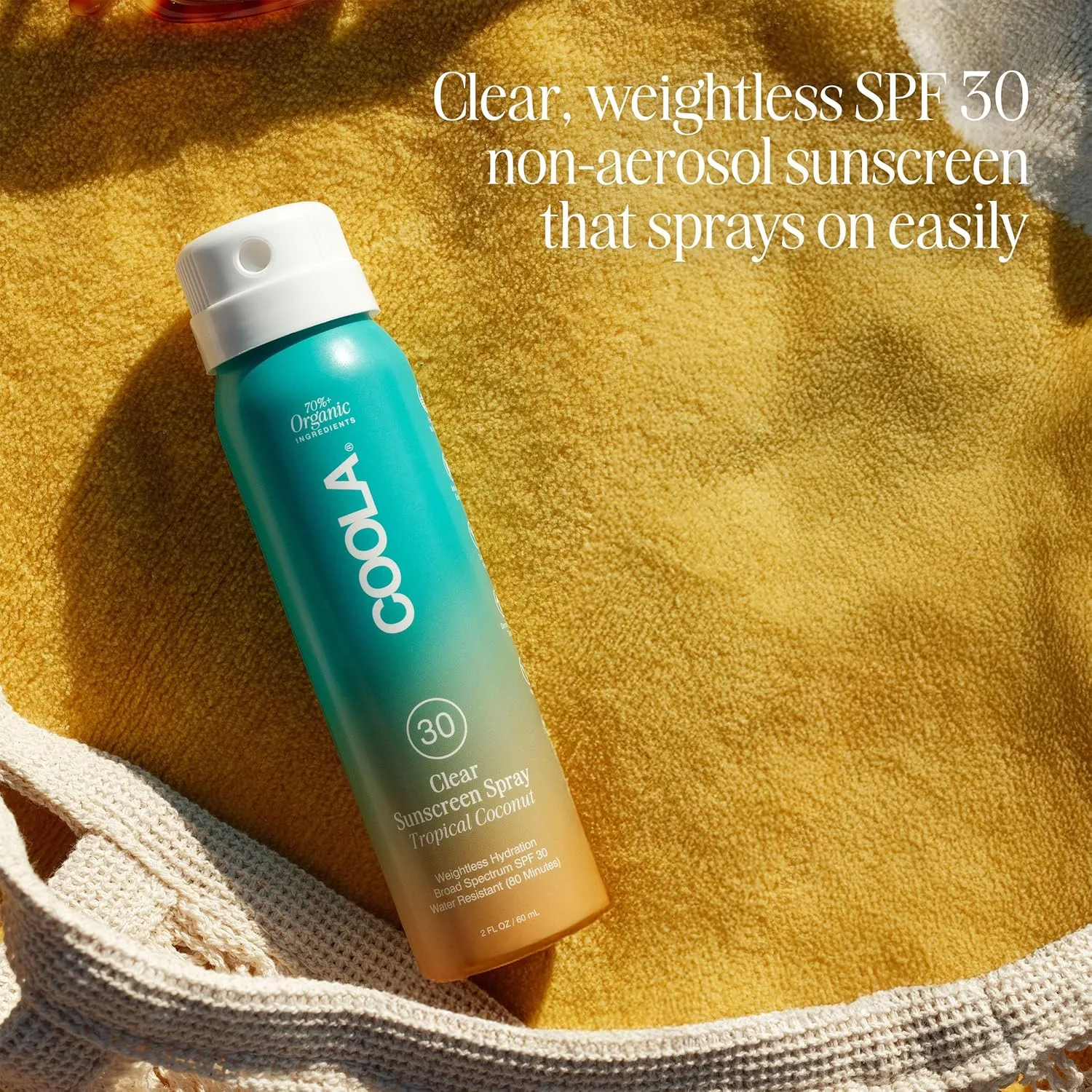 Солнцезащитный спрей COOLA Organic Sunscreen SPF 30, протестирован дерматологами, обеспечивает ежедневную защиту кожи, подходит для веганов и не содержит глютена, аромат тропического кокоса. 59 мл (1 шт.) — фото 3