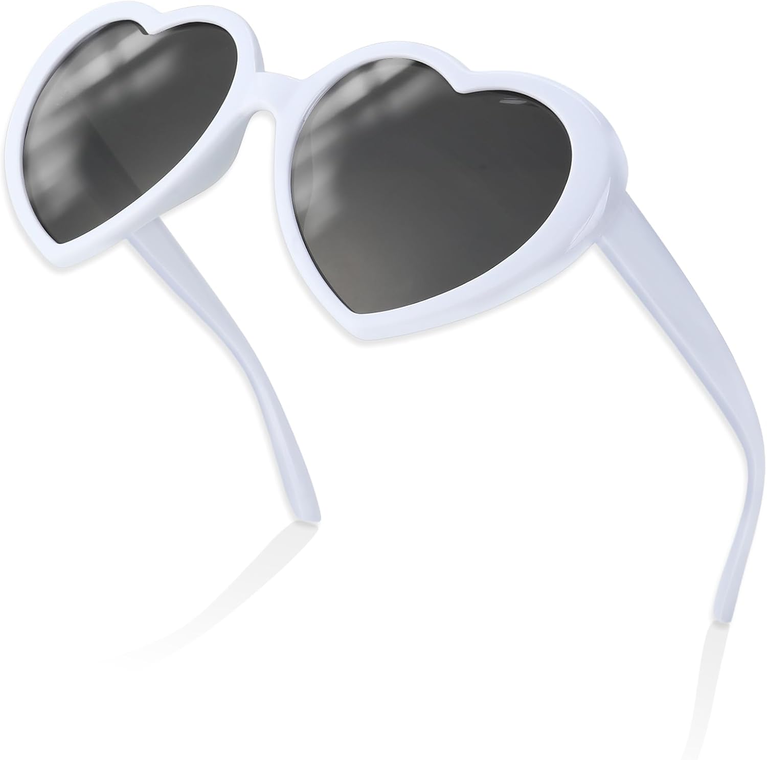 

Солнцезащитные очки в форме сердца для женщин, винтажные модные аксессуары, очки с защитой от УФ-излучения UV400 в форме сердца, солнцезащитные очки для повседневного ношения Deovige, White