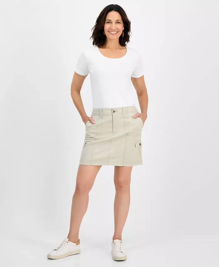 

Женская юбка с карманами "кенгуру" в стиле зигзаг Style & Co, коричневый/бежевый