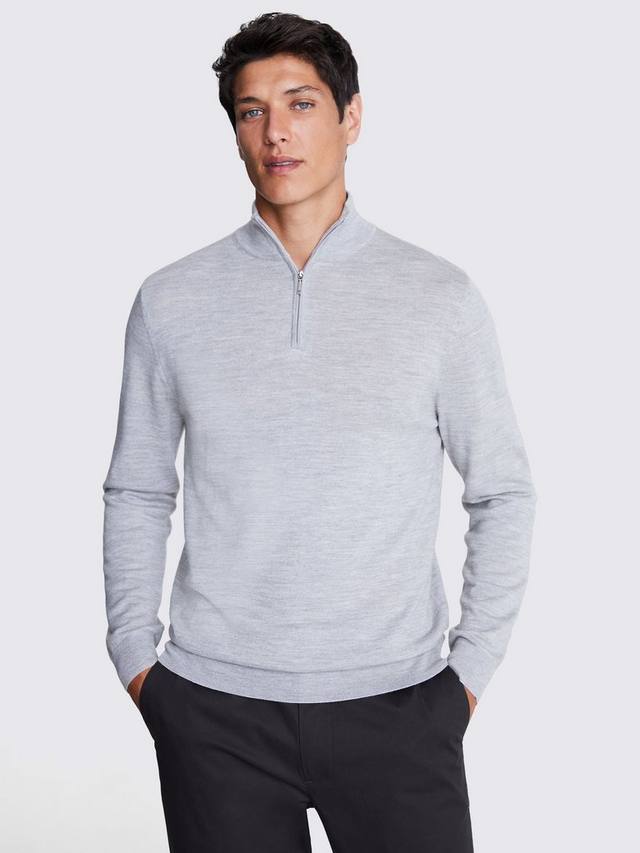 

Мерино джемпер с молнией Moss, Light Grey