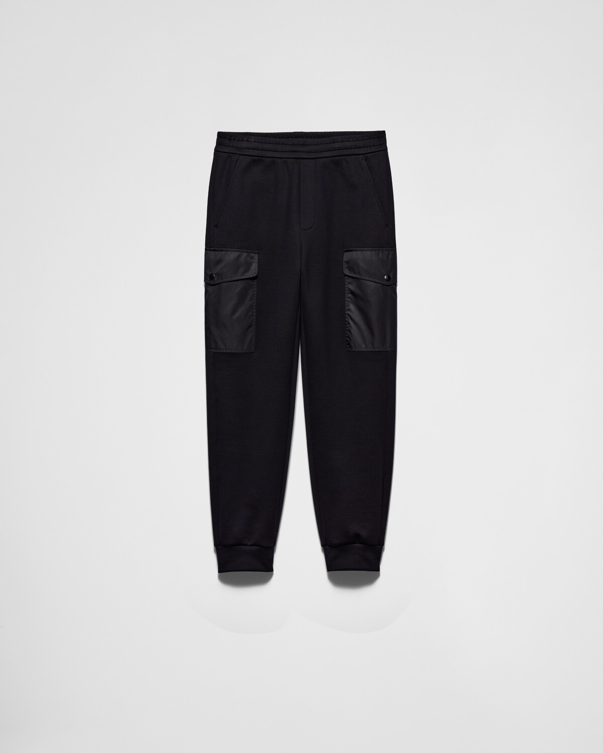 

Джоггеры из хлопкового флиса с деталями из Re-Nylon Prada, черный