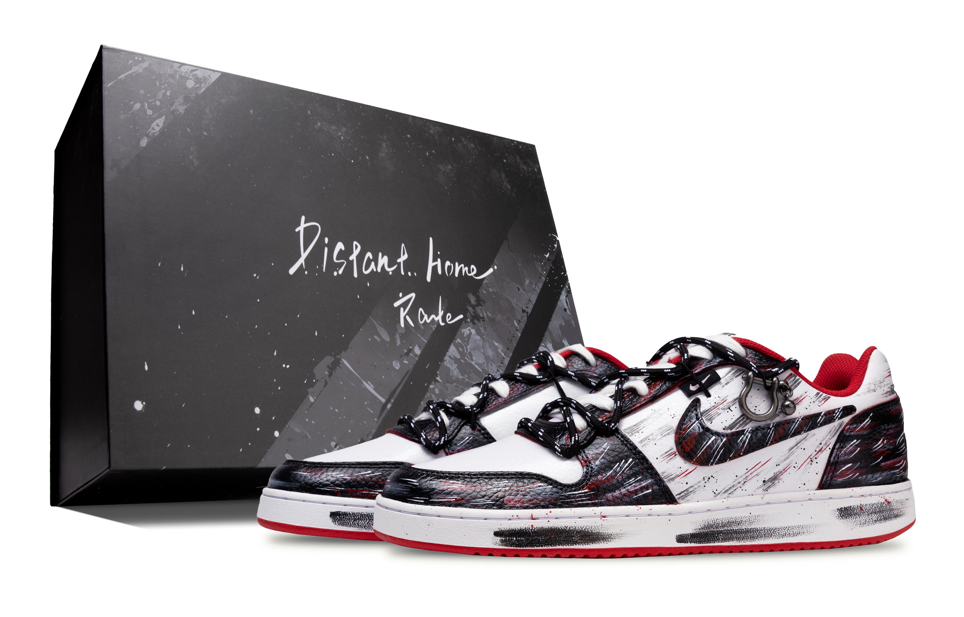 

Nike Низкие противоскользящие кроссовки для скейтбординга EBERNON Crimson Moon, мужские, черные, красные, белые