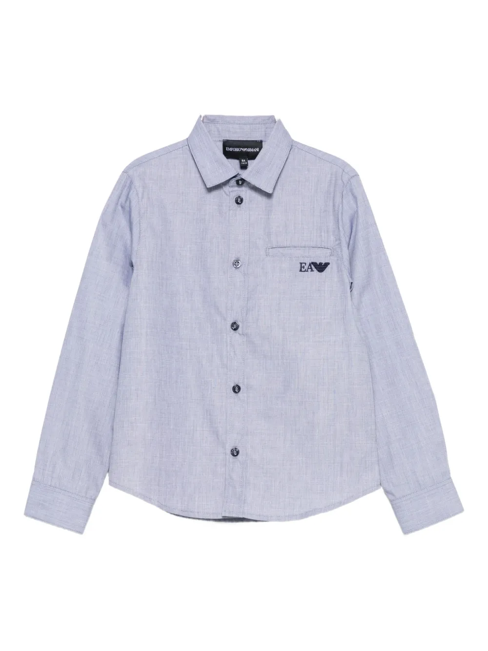 

Рубашка с вышитым логотипом Emporio Armani Kids, синий