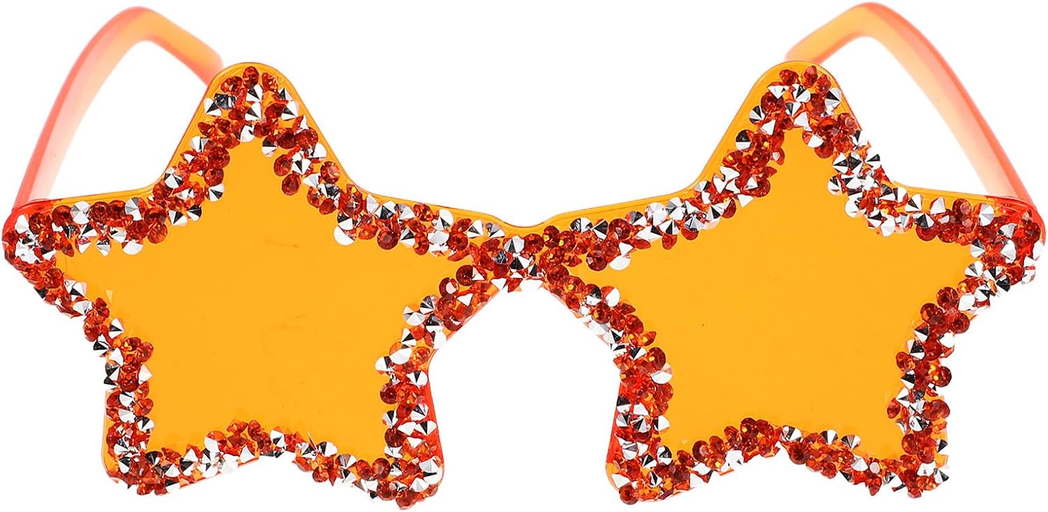 

Солнцезащитные очки ARTIBETTER без оправы в форме звезды для женщин и мужчин, модный оранжево-желтый конфетный цвет с акцентами из страз, стильные очки для вечеринок и ночных клубов, Orange