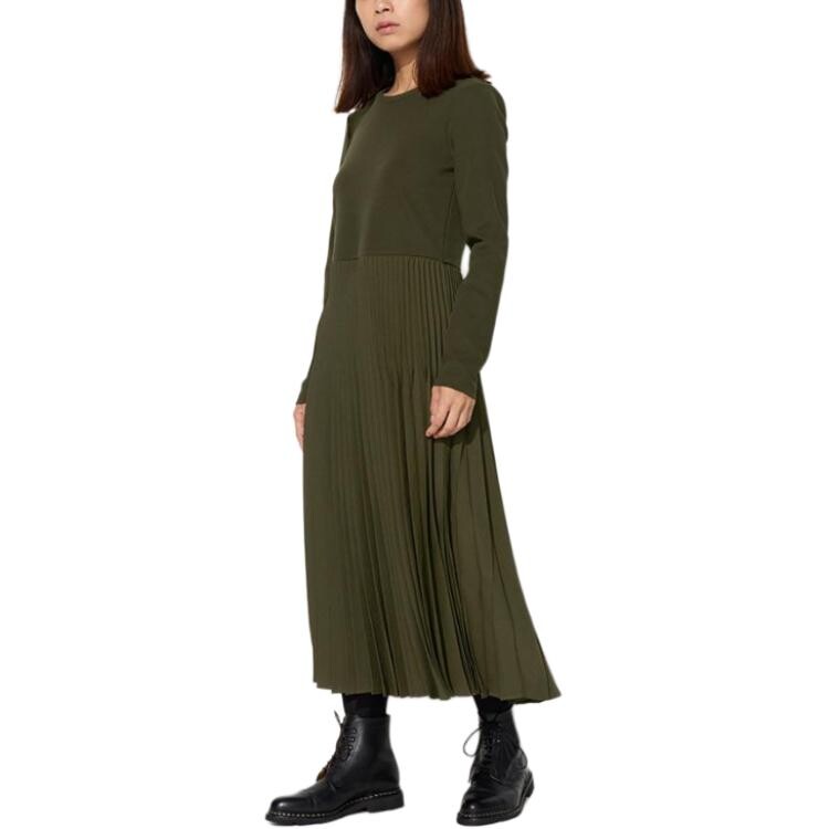 

Платье с длинными рукавами Uniqlo, темно-зеленый