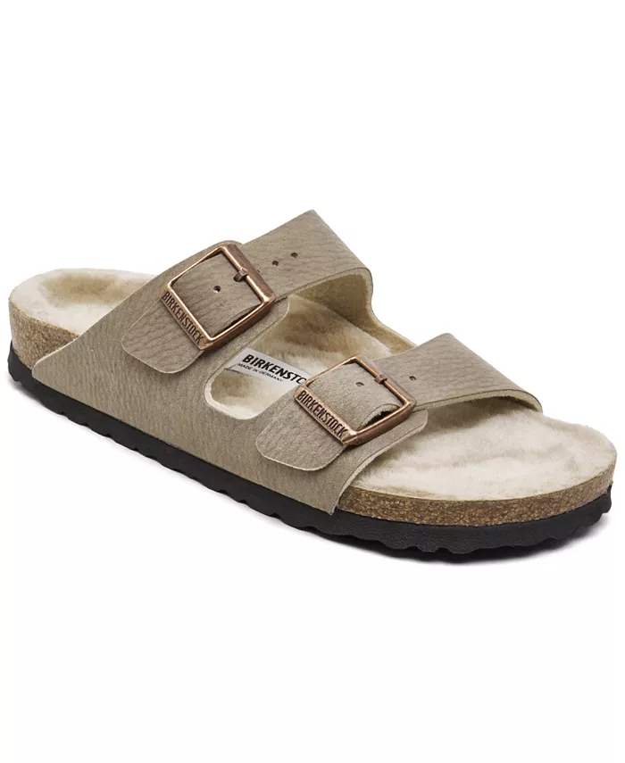 Женские синтетические сандалии Arizona Shearling от Finish Line Birkenstock, загар/бежевый