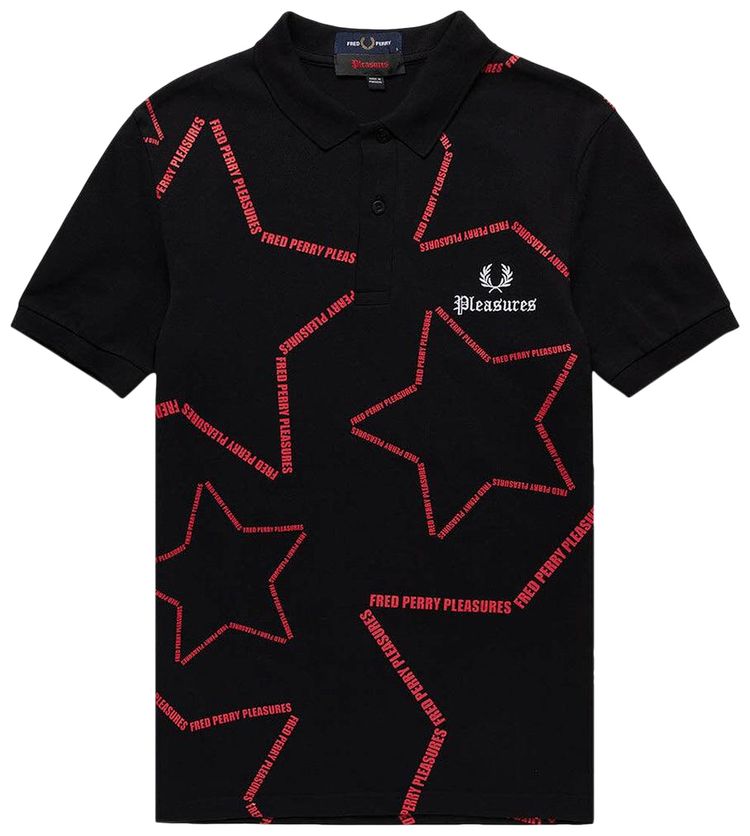 

Поло Fred Perry x Pleasures Star Polo 'Black', черный