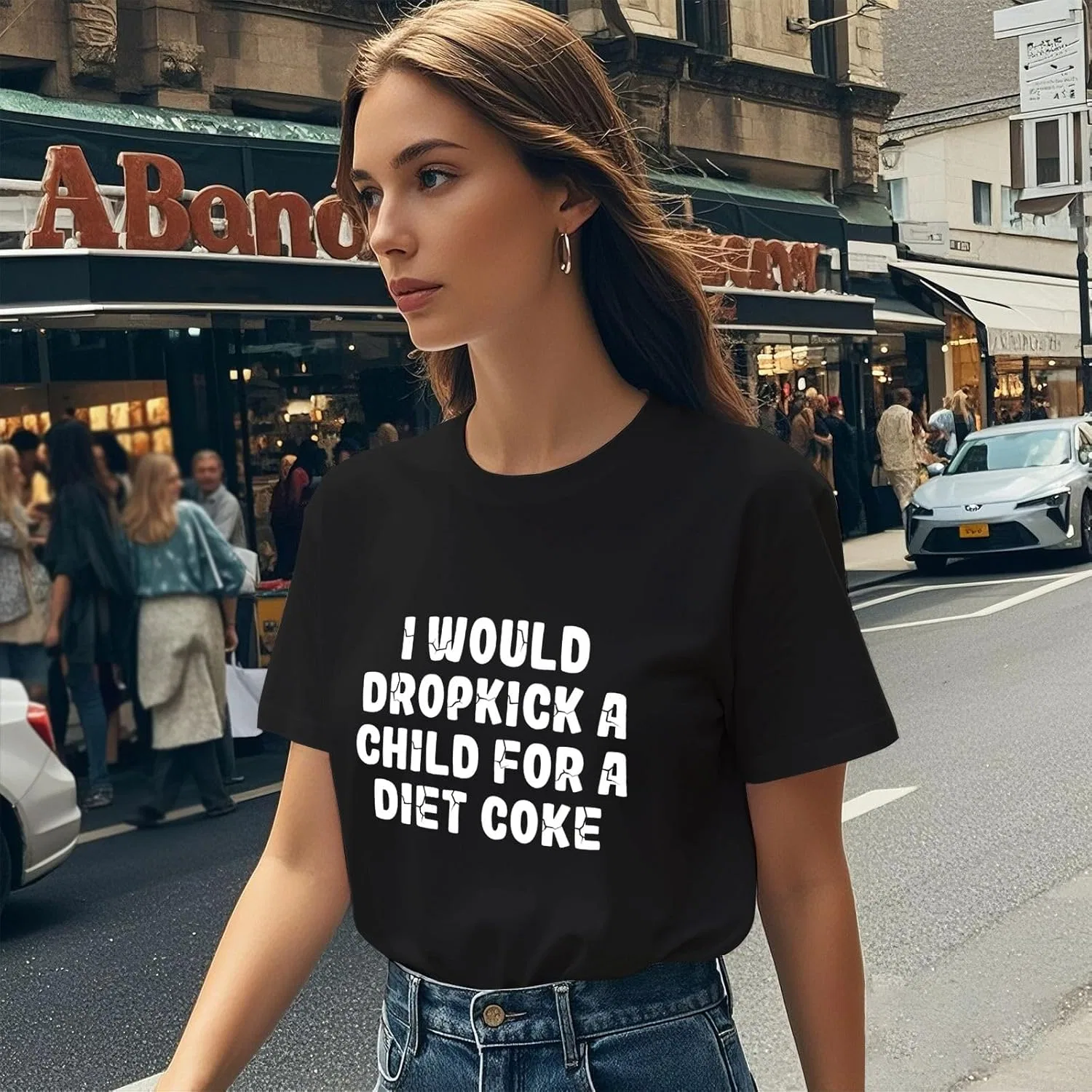 Футболка I Would DROPKICK A Child for A Diet Coke для мужчин Vintage Generic, черный — фото 3