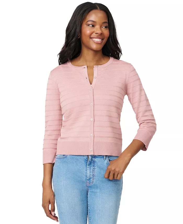 

Женский кардиган в османскую резинку с рукавами 3/4 и круглым вырезом, PXS-XL Melissa Paige