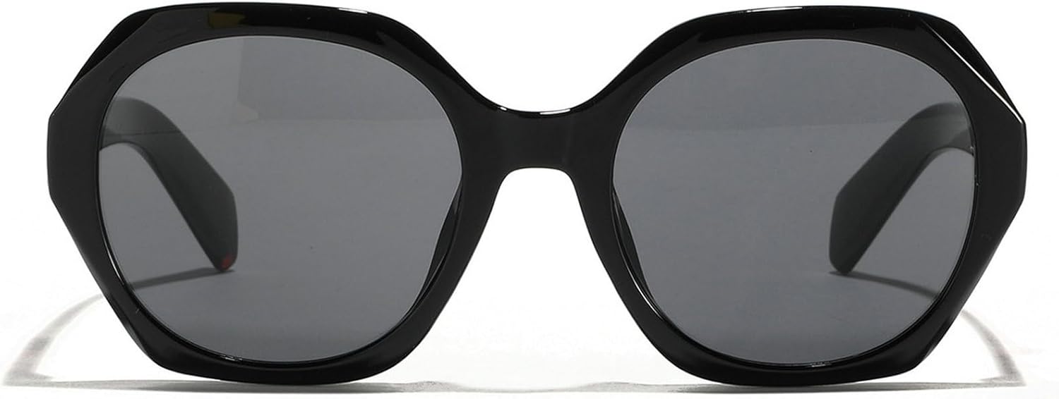 

Винтажные большие квадратные солнцезащитные очки для женщин, модные большие солнцезащитные очки с защитой UV400, женские многоугольные солнцезащитные очки mincl, Black