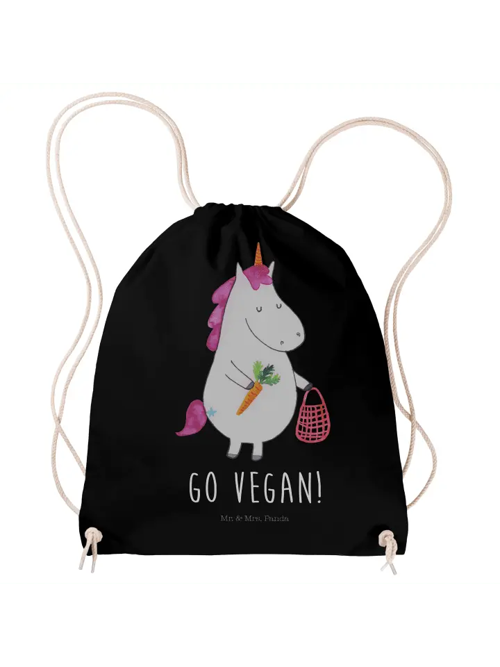 

Спортивная сумка Mr & Mrs Panda Sportbeutel Einhorn Vegan, черный