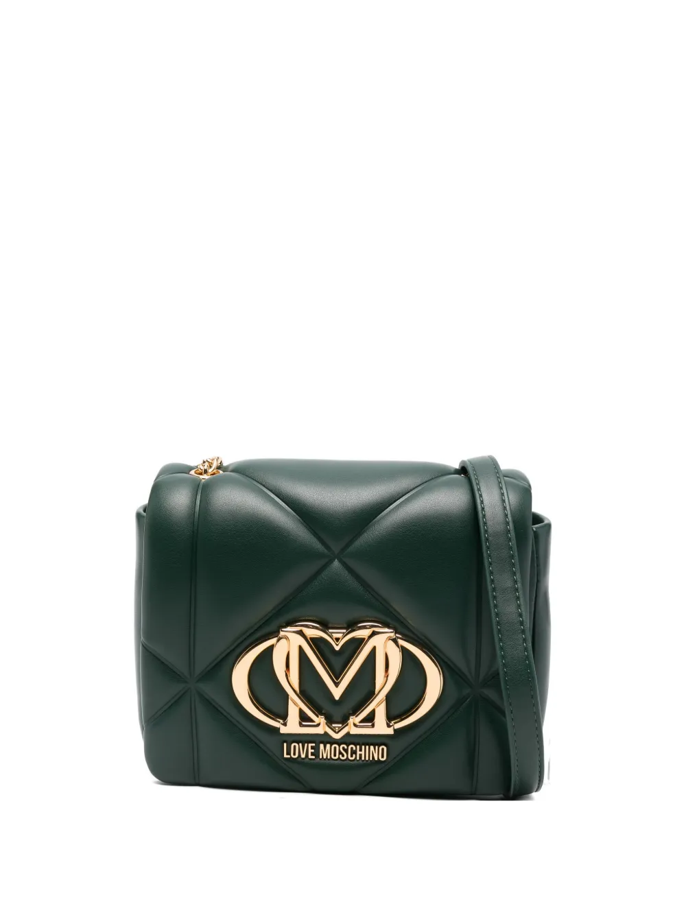 

Стеганая сумка через плечо с логотипом Love Moschino, зеленый