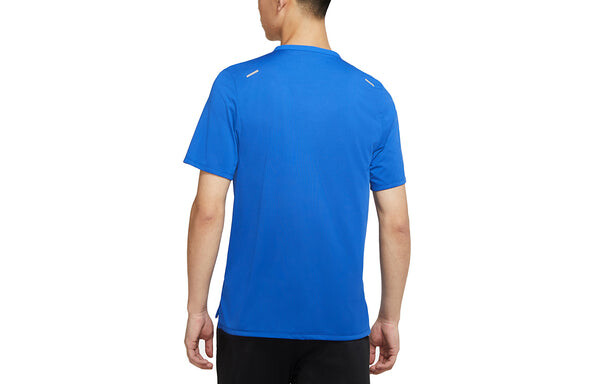 Футболка men's dri-fit rise 365 running breathable quick dry casual sports short sleeve blue t-shirt Nike, синий — фото 2