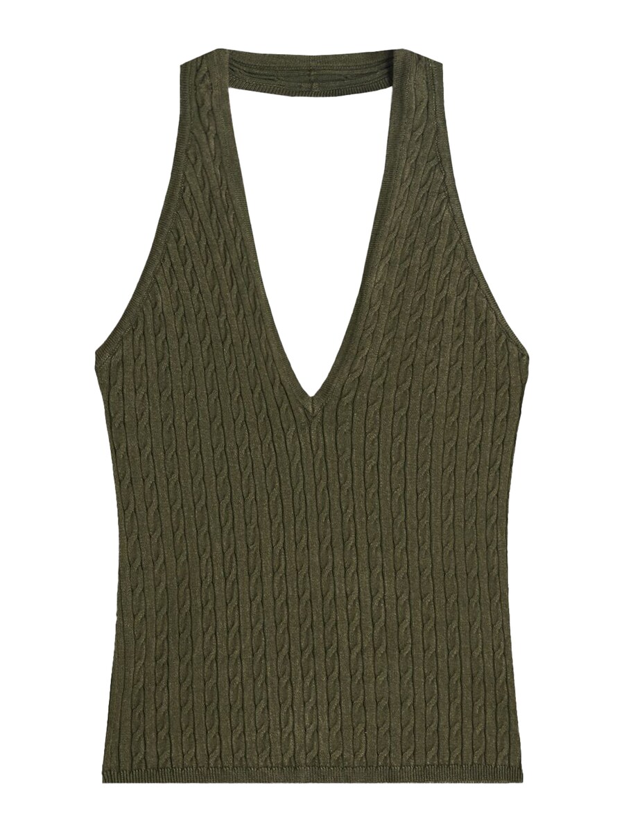 

Вязаный топ Bershka, Dark green