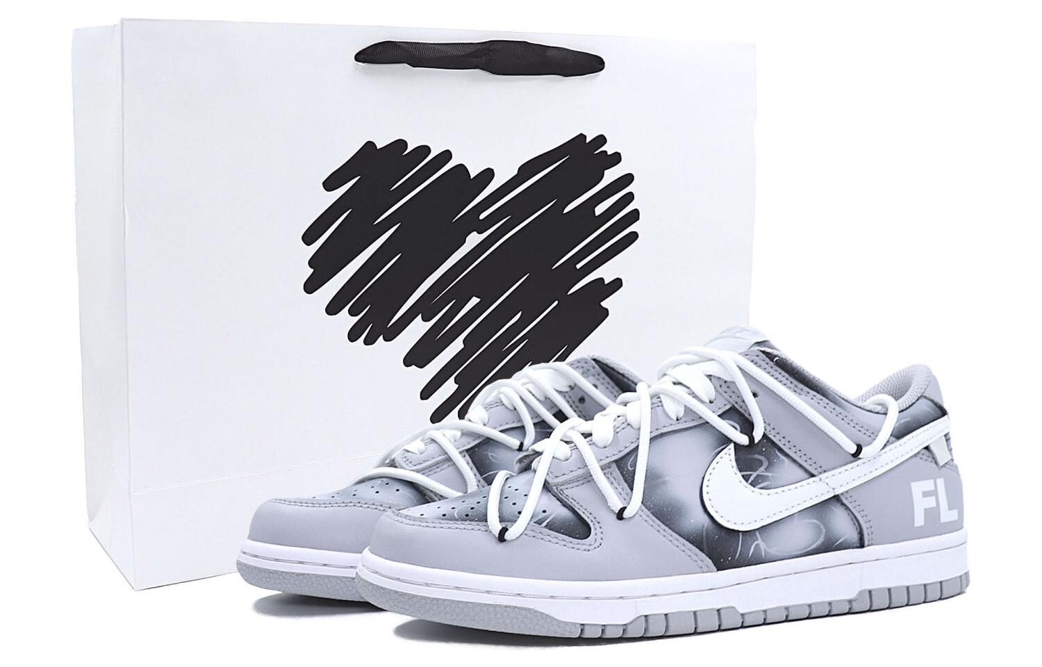 

Кроссовки Nike Dunk Skateboarding Shoes Unisex Low-top Grey/white, светло-серый