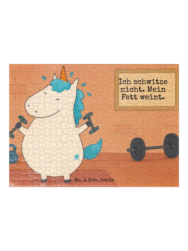 

Mr. & Mrs. Panda Дизайн пазла «Единорог для фитнеса» с надписью белого цвета