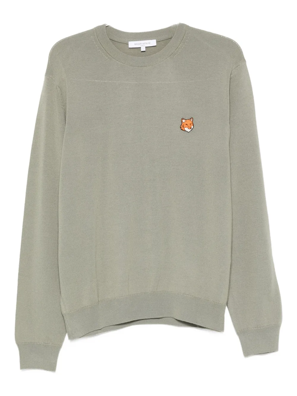 

Свитер с круглым вырезом, вышитый лисой Maison Kitsuné, зеленый