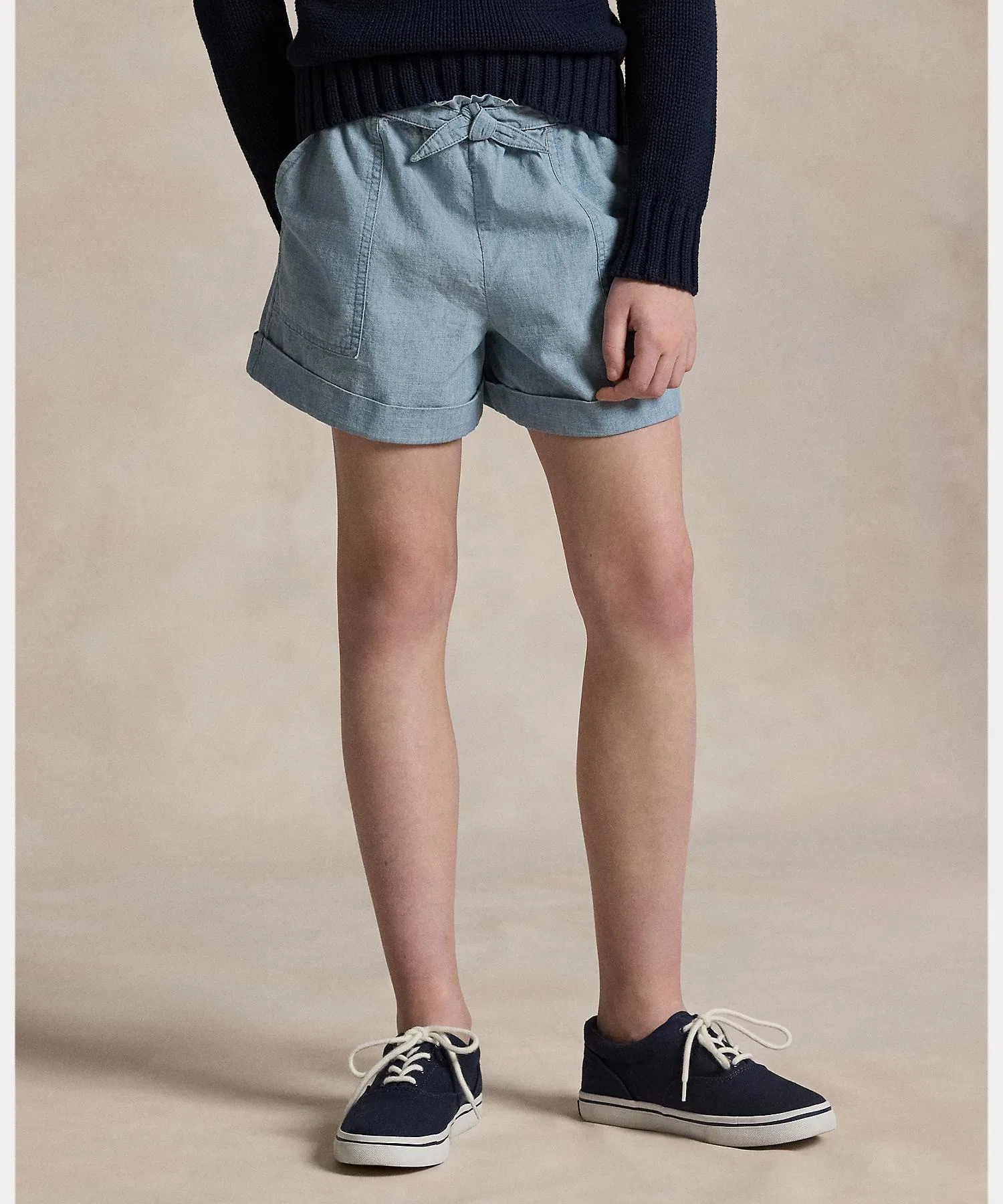 Детские шорты POLO RALPH LAUREN CHILDRENSWEAR из шамбре — фото 4