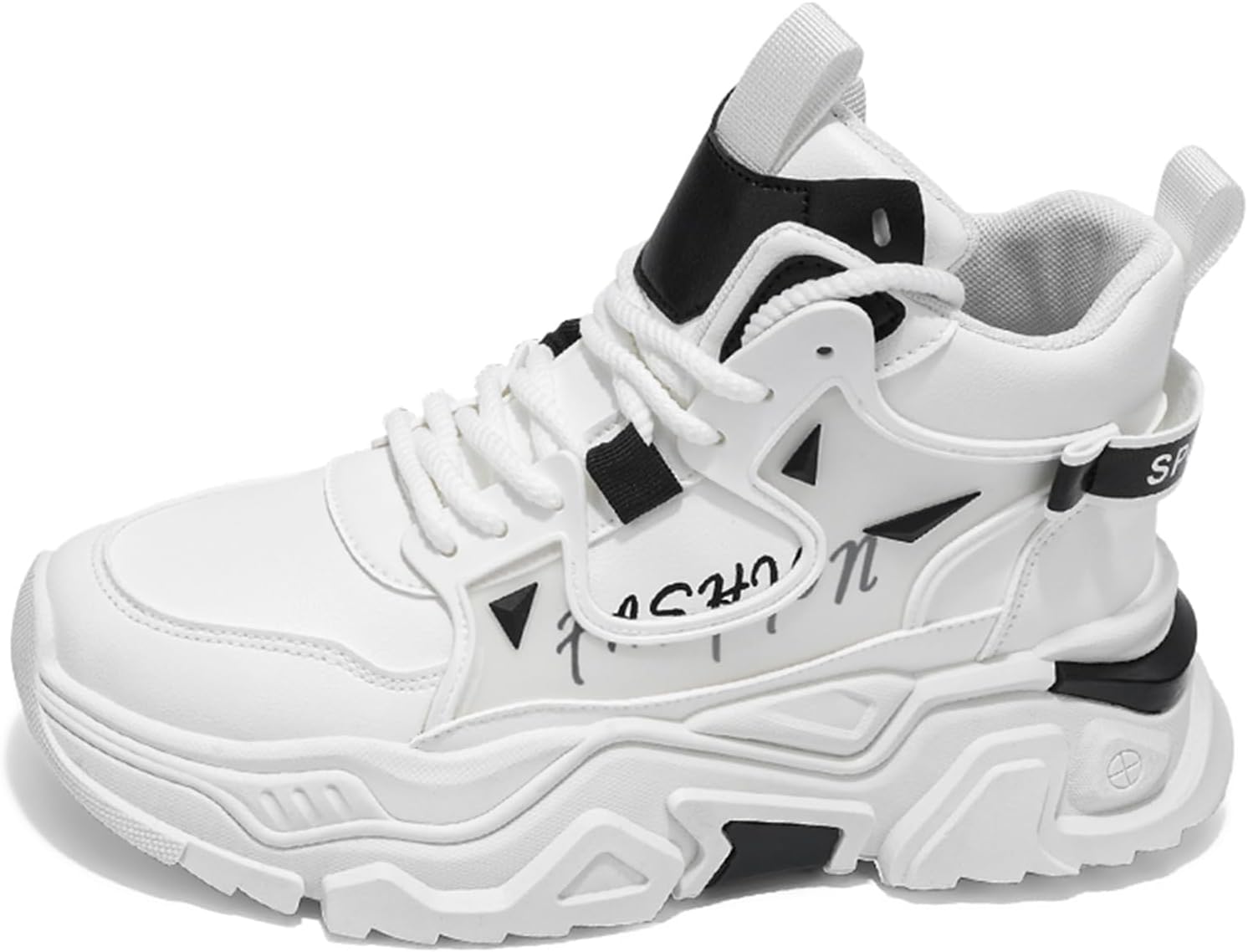 

Мужские повседневные спортивные кроссовки для тенниса, работы и прогулок, массивные высокие модные кеды Spwagym, белый/черный