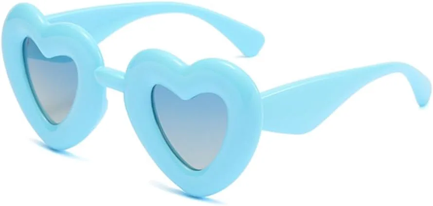 

Модные солнцезащитные очки с сердечками для женщин, винтажные, конфетных цветов, женские, серые с розовыми линзами, для вечеринок MTZJH, Blue Blue Yellow