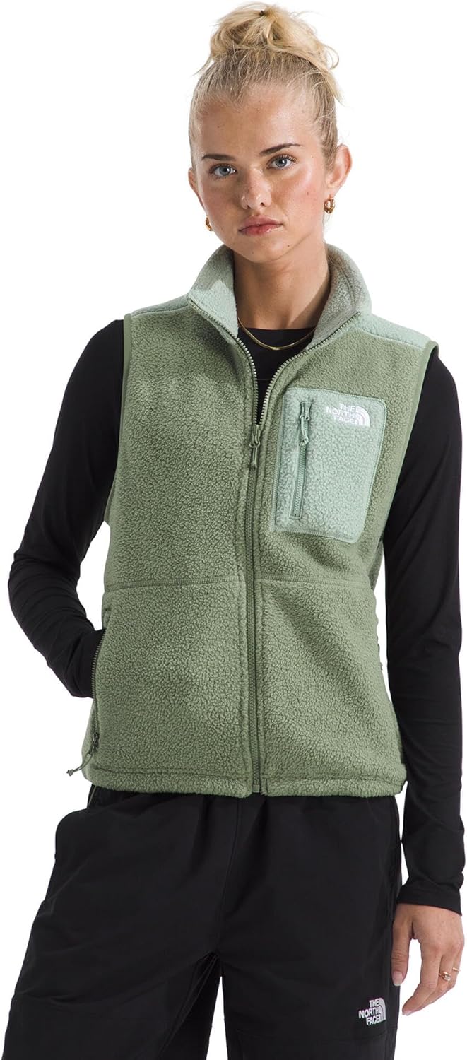 

THE NORTH FACE Женская жилетка Yumiori: легкая флисовая модель на молнии с эластичной окантовкой, внутренним шнуром-кулиской и карманами на молнии, Bark Mist/Slate Moss