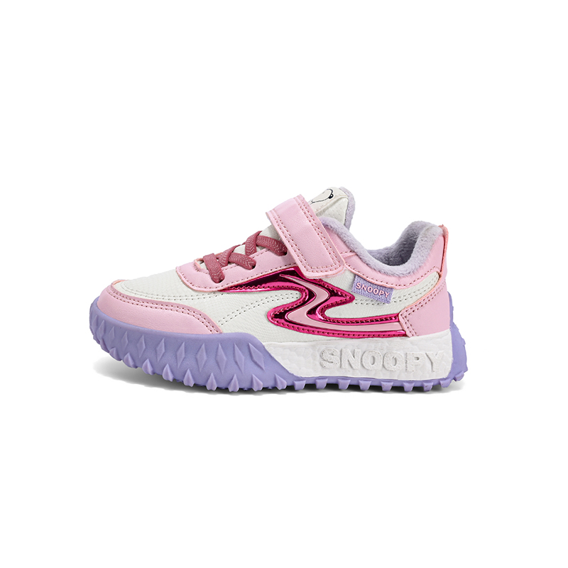 

Исследовательские устойчивые к истиранию противоскользящие низкие детские повседневные кроссовки Kids' SNOOPY, фиолетовый/розовый