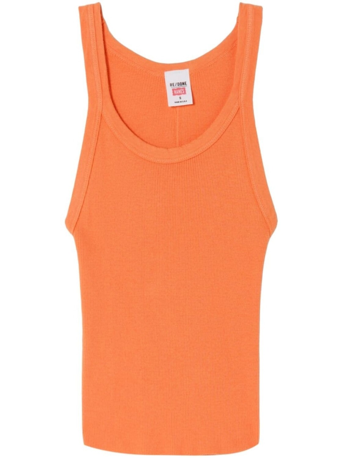 

RE/DONE укороченная ребристая майка x Hanes, оранжевый