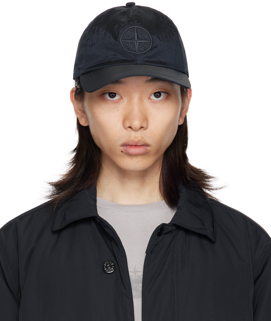

Кепка из темно-синего нейлона и металла Stone Island