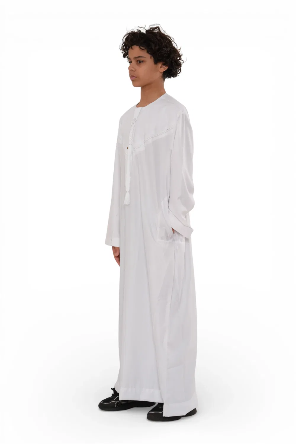Arabic Thobes Детский белый марокканский халат Джубба для мальчиков, Джеллаба, Рамадан, Ид Тобе - K-HM11 — фото 4