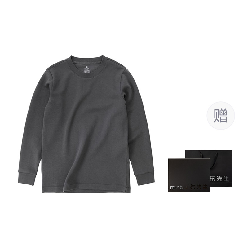

Футболка мужская, полуводолазка, утолщенная, прямой крой Mr.Bu, [box]ore серый-crew neck