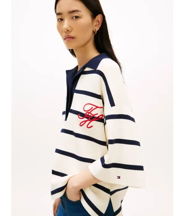 Полюс loose fit Tommy Hilfiger, экрю — фото 4