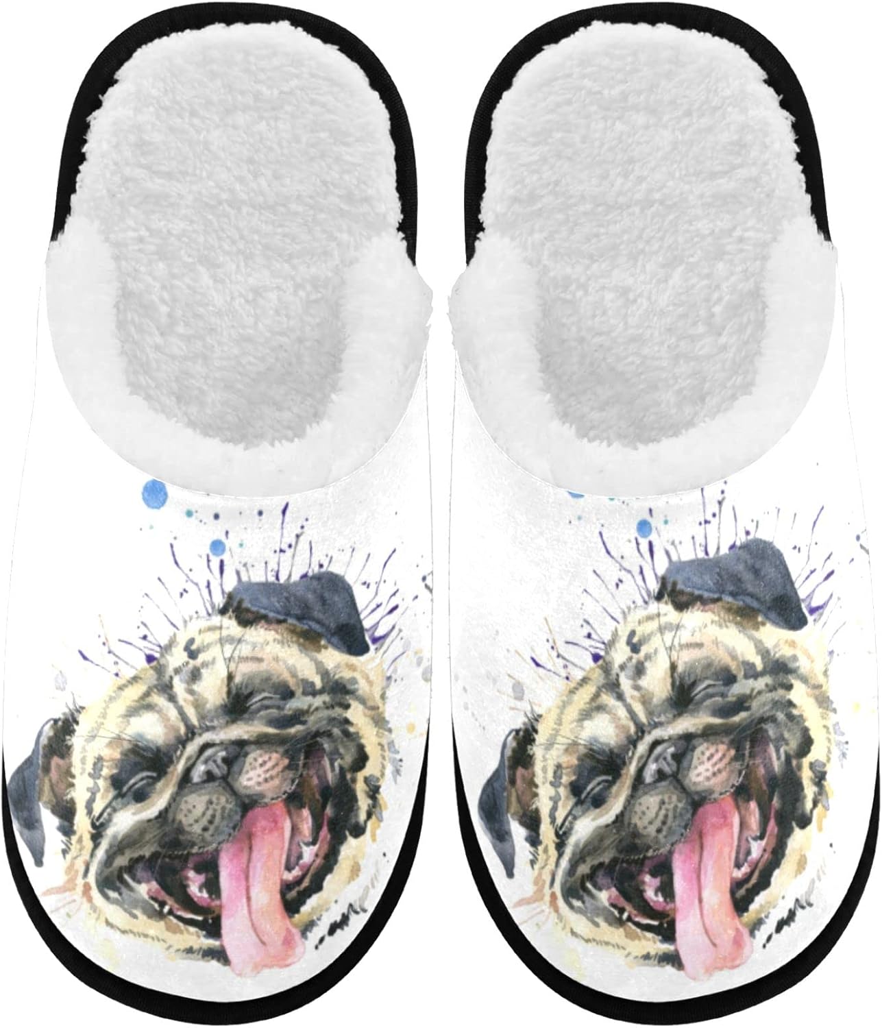 

Современные тапочки для женщин и мужчин, зимние теплые домашние тапочки с эффектом памяти, хлопковые тапочки для дома, тапочки для спальни, уютная обувь для дома и улицы Visesunny, Bulldog Dog
