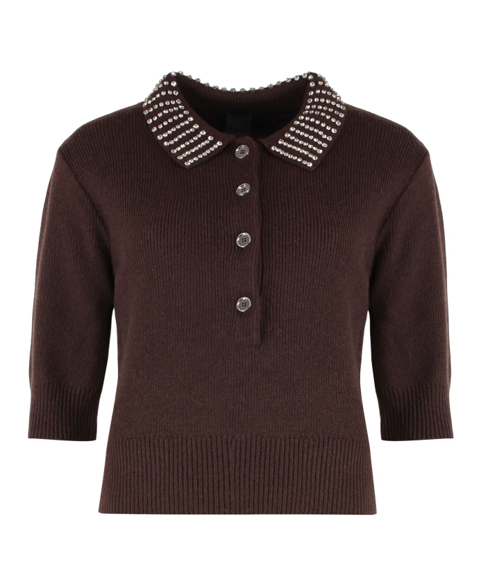 

Рубашка-Поло Emilia из ребристой вязки Pinko, коричневый