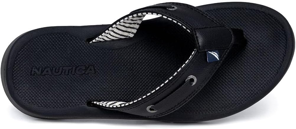 Мужские шлепанцы Nautica, пляжные сандалии, босоножки для лодки, водные тапочки, Black-casted — фото 4